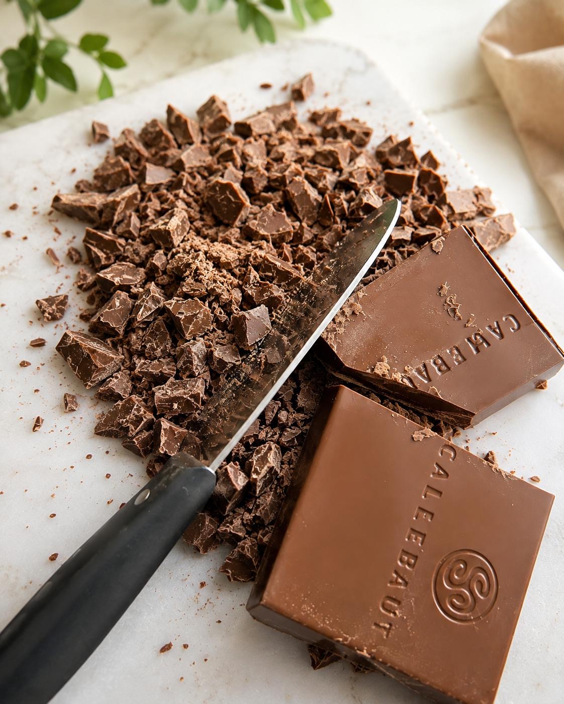 Belgian chocolate finely chopped and chunked for cookies